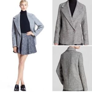 Theory Lianamar Melange Wool Alpaca Blend Coat Blazer Gray Button Women’s Medium